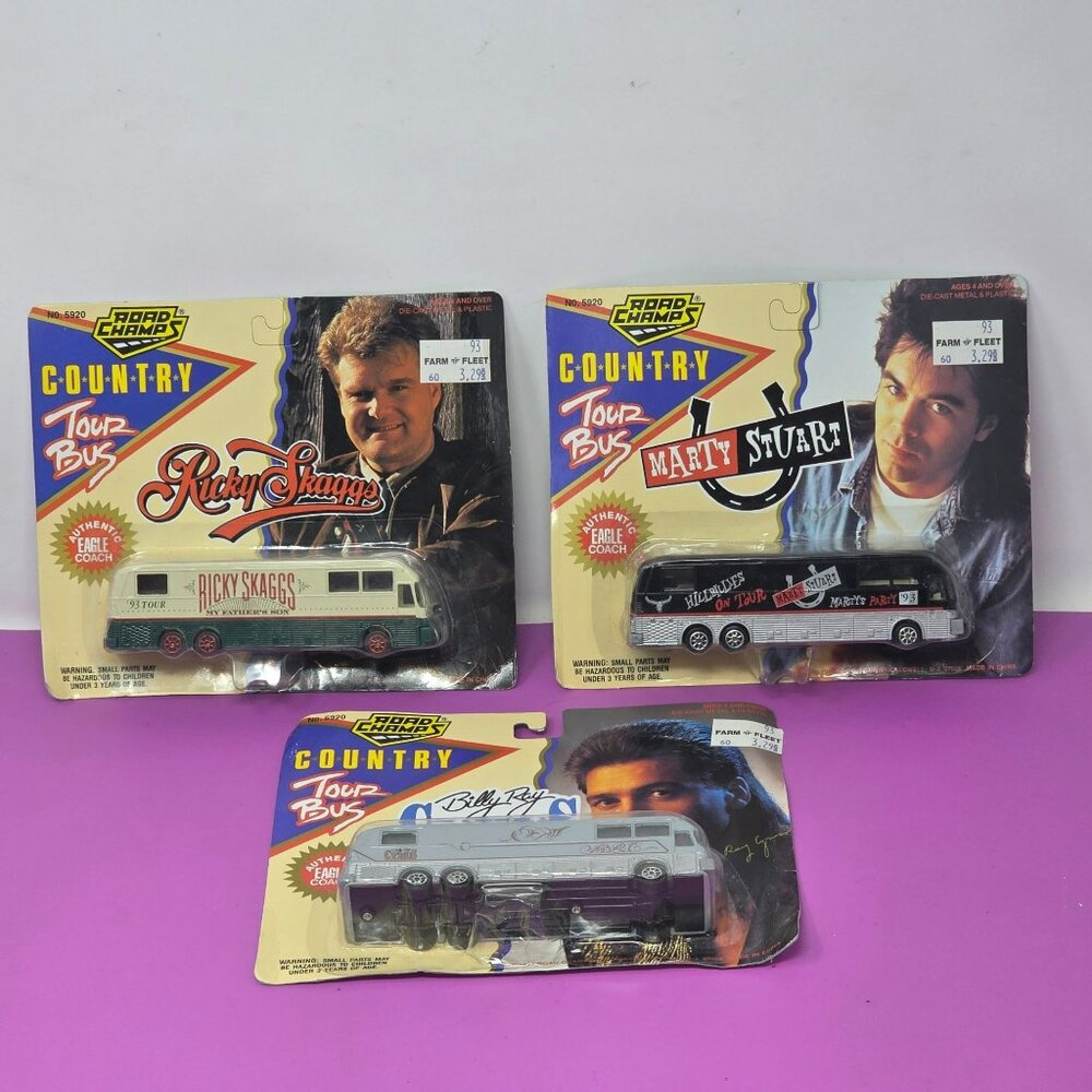Road Champs Country Tour Bus Models Ricky Skaggs Marty Stuart & Billy Ray‎ Cyrus